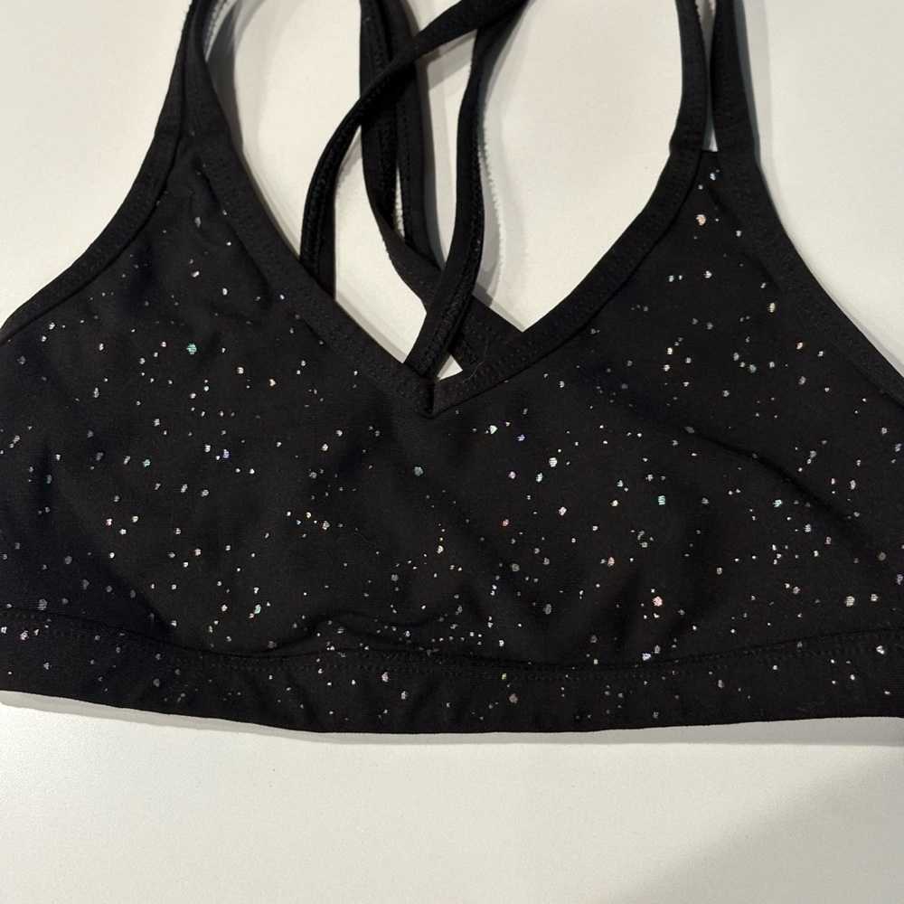 Beyond Yoga Alloy Speckled Double Back Bra XS